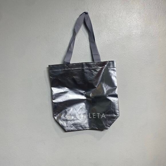 Athleta Silver Reusable Shopping Tote Bag Sz M - Picture 1 of 9